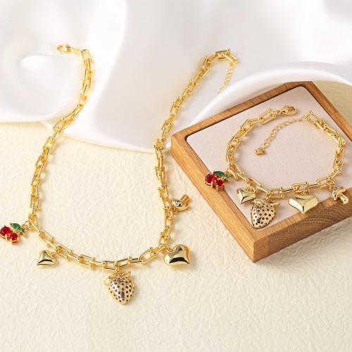 Gioielli Brass Set, ottone, placcato color oro, gioielli di moda & diversi modelli per la scelta & Micro spianare cubic zirconia, dorato, assenza di nichel,piombo&cadmio, Venduto da PC