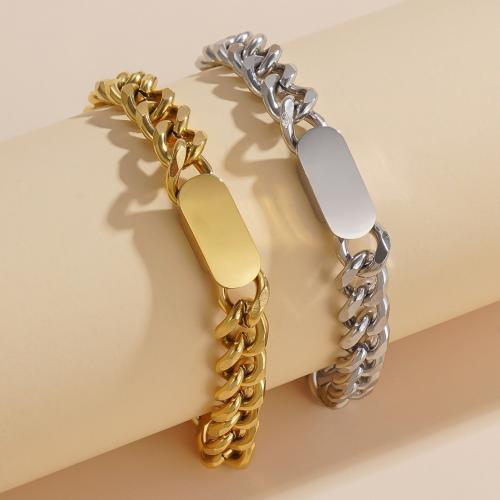 Stainless Steel Jewelry Bracelet 304 Stainless Steel with 2 Inch extender chain plated fashion jewelry & for woman Length 6.7 Inch Sold By PC