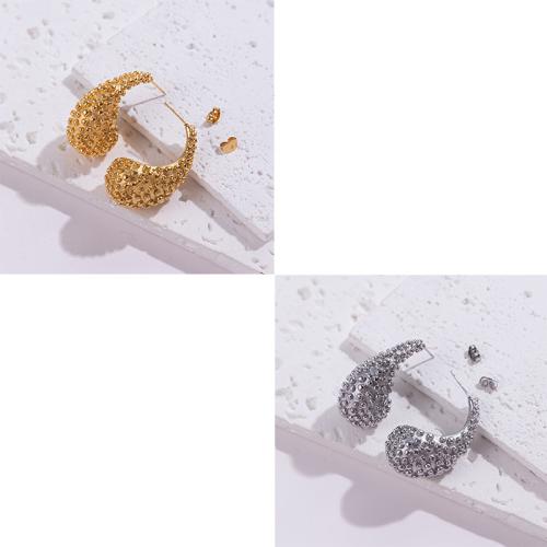 Stainless Steel Stud Earrings 304 Stainless Steel Teardrop plated fashion jewelry & for woman Sold By Pair