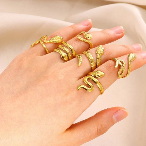 Rhinestone Stainless Steel Finger Ring 304 Stainless Steel Vacuum Ion Plating & for woman & with rhinestone Sold By PC