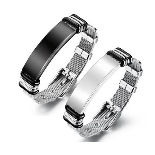 304 Stainless Steel Bracelet with PU Leather plated fashion jewelry & Unisex Length Approx 8.5 Inch Sold By PC