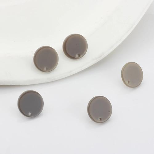 Hars Earring Stud Component, Rond plat, DIY, 16mm, Ca 100pC's/Bag, Verkocht door Bag