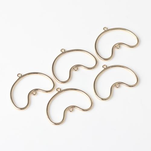 Forbindelse til zinklegering, Zinc Alloy, Moon, guldfarve belagt, du kan DIY & 1/1 løkke & hule, nikkel, bly & cadmium fri, 31x24mm, Hole:Ca. 2mm, Ca. 100pc'er/Bag, Solgt af Bag