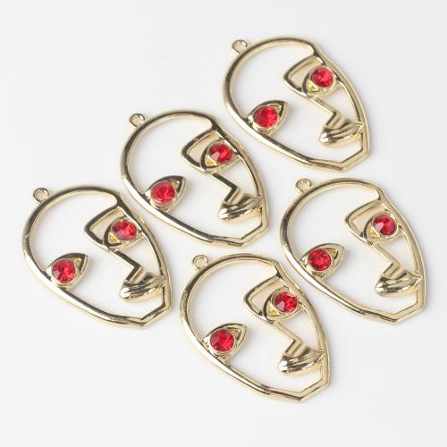 Zinc Alloy Hollow Pendants with Cubic Zirconia Face gold color plated DIY nickel lead & cadmium free Approx 2mm Sold By Bag