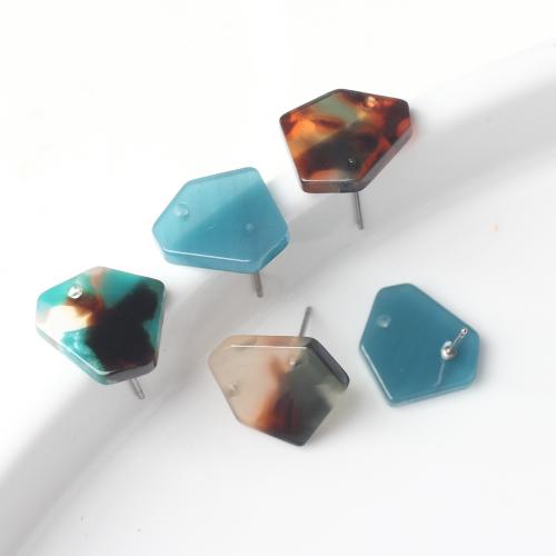 Resin Earring Stud Component Hexagon DIY Approx Sold By Bag