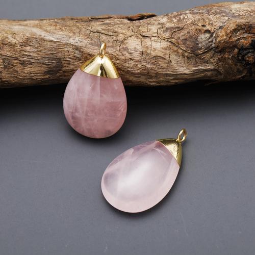 Gemstone Pendants Jewelry Natural Stone Teardrop gold color plated DIY nickel lead & cadmium free Sold By PC