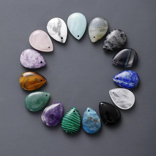 Gemstone Pendants Jewelry Natural Stone Teardrop DIY Sold By PC