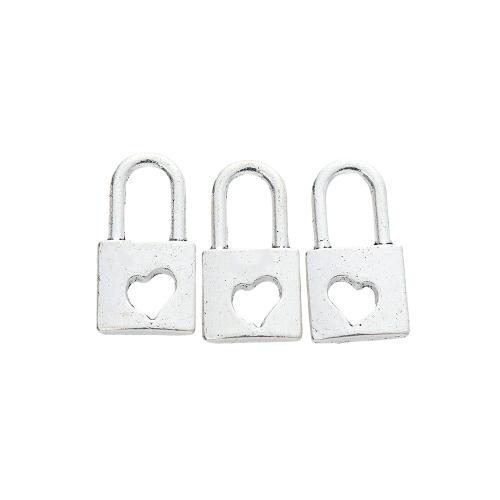 Zinc Alloy Lock Vedhæng, Lås, forgyldt, du kan DIY, flere farver til valg, nikkel, bly & cadmium fri, 100pc'er/Bag, Solgt af Bag