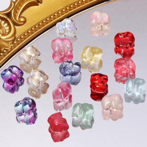 Granulos artesanais de  Lampwork, vidrilho, Elefante, DIY, cores misturadas, 14x11mm, 20PCs/Bag, vendido por Bag