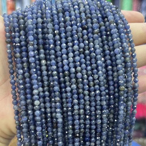 Gemstone šperky Korálky, Sapphire, DIY & různé velikosti pro výběr, modrý, Prodáno za Cca 38 cm Strand