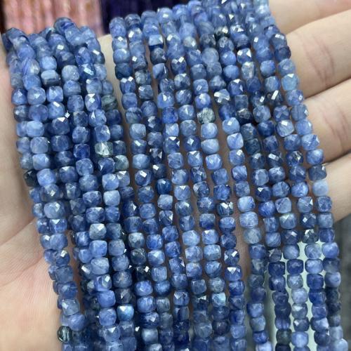 Quartz naturel bijoux perles, disthène, DIY, bleu, 4mm, Vendu par Environ 38 cm brin