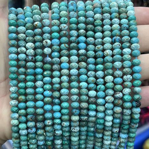 Turquoise Kralen, Natuurlijke Turquoise, DIY, groen, 4x6mm, Per verkocht Ca 38 cm Strand