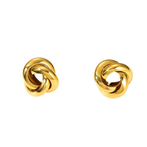 Roestvrij staal Stud Earrings, 304 roestvrij staal, gold plated, mode sieraden & voor vrouw & hol, Verkocht door pair