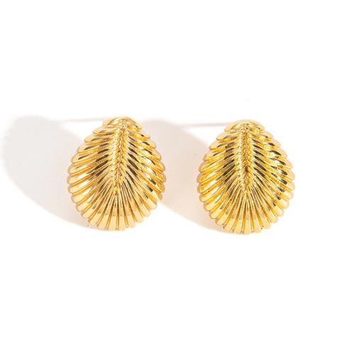 Stainless Steel Stud Earrings 304 Stainless Steel 18K gold plated fashion jewelry & for woman Sold By Pair