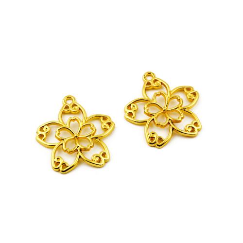 Sinc Alloy Flower Pendants, plátáilte, DIY, 100ríomhairí pearsanta/Mála, Díolta De réir Mála