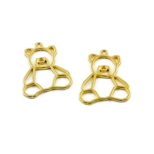 Zinc Alloy Animal Pendants Bear plated DIY Sold By Bag