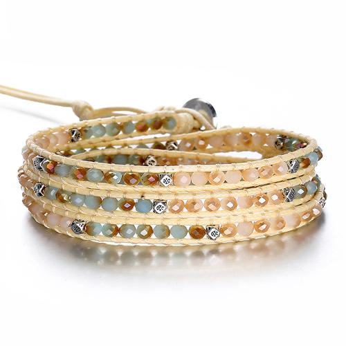 Crystal Bracelet with Wax Cord multilayer & for woman Length Approx 6-10 Inch Sold By PC