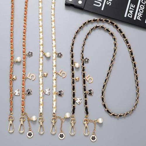 PU Cell Phone Lanyard, met Zinc Alloy, voor vrouw & glazuur, meer kleuren voor de keuze, Lengte Ca 120 cm, Verkocht door PC