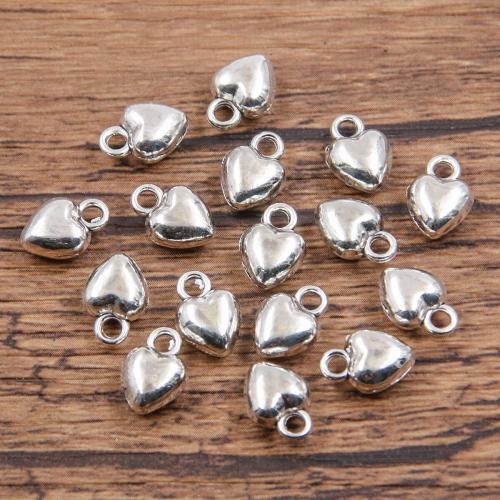 Zinc Alloy Heart Pendants silver color plated DIY nickel lead & cadmium free Approx Sold By Bag