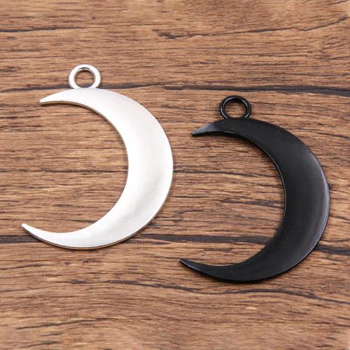 Zinc Alloy Moon Pendler, forgyldt, du kan DIY, flere farver til valg, nikkel, bly & cadmium fri, 31x45mm, Ca. 100pc'er/Bag, Solgt af Bag