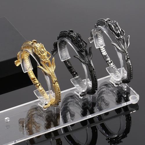 Titanium Steel Bracelet & Bangle Dragon plated for man Sold By PC