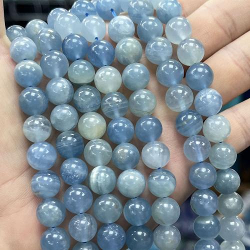 Gemstone Jewelry Beads Calcite Round DIY blue Sold By Strand