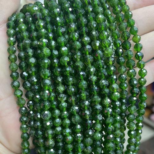 Grânulos de gemstone jóias, Polipropileno, Roda, DIY, verde, 6mm, vendido para Aprox 38 cm Strand