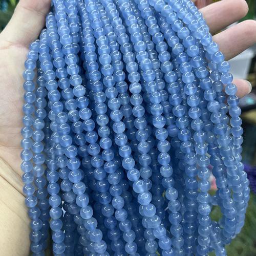 Gemstone Jewelry Beads Calcite Round DIY blue 6mm Sold Per Approx 38 cm Strand