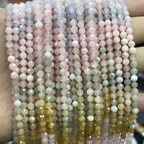 Gemstone Jewelry Beads Morganite Round DIY mixed colors 4mm Sold Per Approx 38 cm Strand