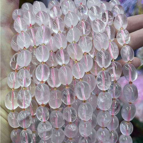 Perles Quartz Rose naturel, ovale, DIY, rose, about:10-15mm, Vendu par Environ 38 cm brin