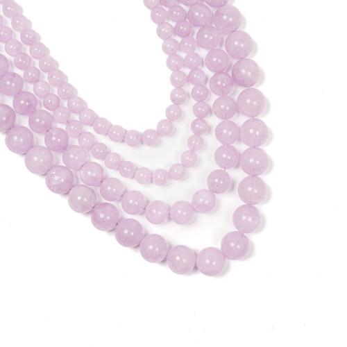 Natural Chalcedony Bead Purple Chalcedony Round DIY purple Sold By Strand