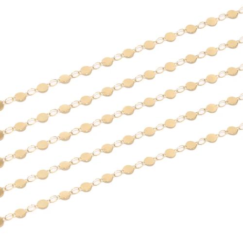 Stainless Steel Jewelry Chain 304 Stainless Steel 18K gold plated DIY Sold By Bag