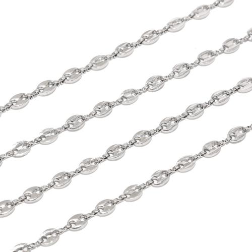 Stainless Steel Jewelry Chain 304 Stainless Steel plated DIY & hollow Sold By Bag