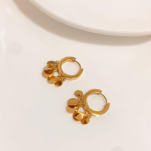 ステンレススチールレバーバックピアス, 304ステンレススチール, メッキ, ファッションジュエリー & 女性用, 金色, Ring diameter :2.1cm., 売り手 ペア