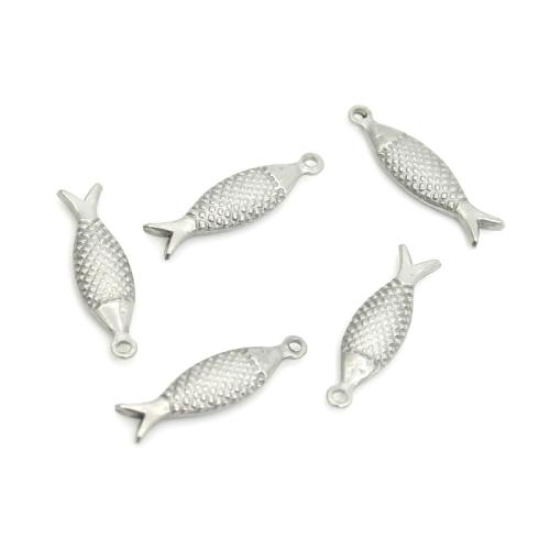 Stainless Steel Pendants 304 Stainless Steel Fish Vacuum Ion Plating DIY Sold By PC