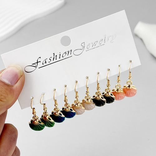 Zinc Alloy Drop Earrings plated for woman & enamel Sold By Set