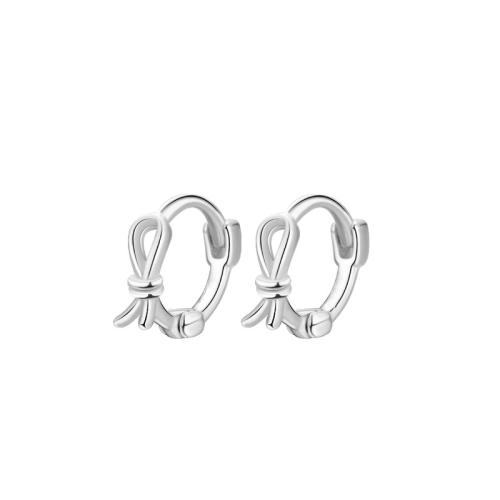 925 Sterling Silver Lever Back Earring Bowknot fashion jewelry & for woman silver color 6mm Sold By Pair