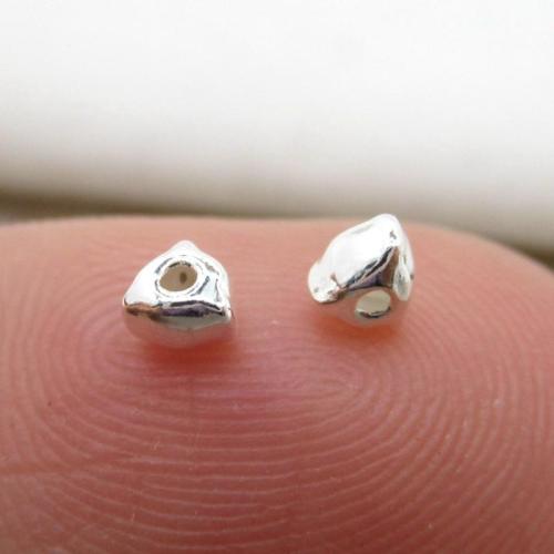 925 Sterling Silver Spacer Bead Triangle DIY silver color 3mm Sold By PC