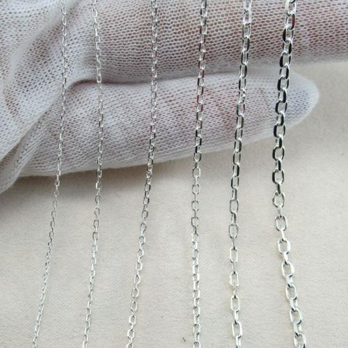 Sterling zilveren kettingen, 925 sterling zilver, DIY & verschillende grootte voor keus, Lengte 10 cm, Verkocht door PC