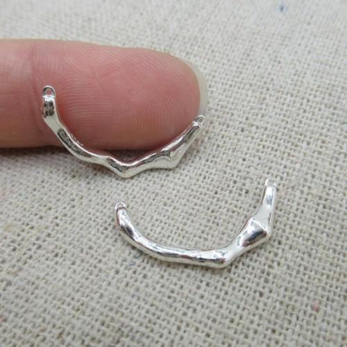 925 Sterling zilveren hanger, DIY, zilver, 21x10mm, Gat:Ca 0.6mm, Verkocht door PC