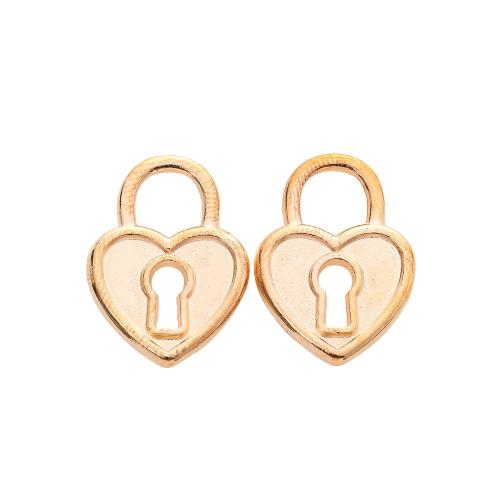 Zinc Alloy Lock Vedhæng, Heart, forgyldt, du kan DIY, flere farver til valg, nikkel, bly & cadmium fri, 13.90x19mm, Ca. 100pc'er/Bag, Solgt af Bag