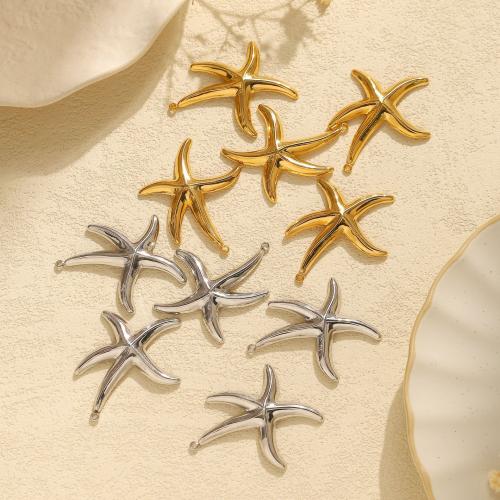 Cruach dhosmálta pendants Ainmhithe, 304 Cruach dhosmálta, Starfish, DIY, dathanna níos mó le haghaidh rogha, 33x41mm, 10ríomhairí pearsanta/Mála, Díolta De réir Mála