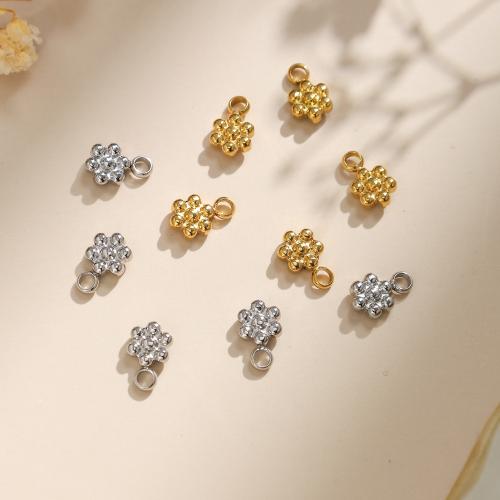 Stainless Steel Flower Pendant 304 Stainless Steel Plum Blossom Vacuum Ion Plating DIY Sold By Bag