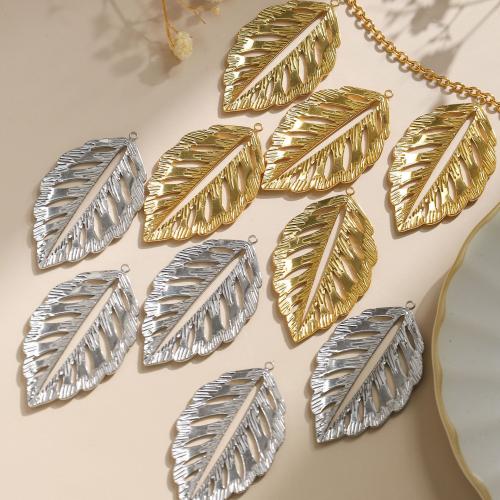 Stainless Steel Pendants 304 Stainless Steel Leaf Vacuum Ion Plating DIY Sold By Bag