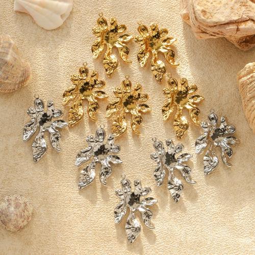 Stainless Steel Pendants 304 Stainless Steel Flower Vacuum Ion Plating DIY Sold By Bag