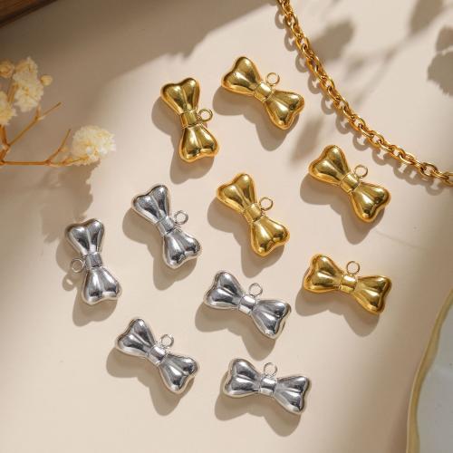 Stainless Steel Pendants 304 Stainless Steel Bowknot Vacuum Ion Plating DIY Sold By Bag