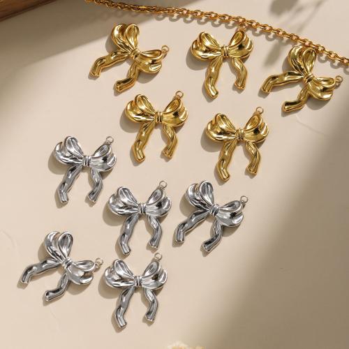 Stainless Steel Pendants 304 Stainless Steel Bowknot Vacuum Ion Plating DIY Sold By Bag