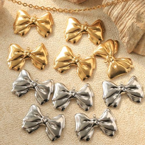 Stainless Steel Pendants 304 Stainless Steel Bowknot Vacuum Ion Plating DIY Sold By Bag