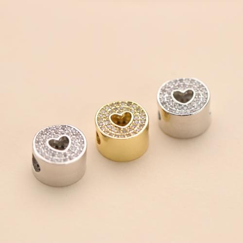 Cubic Zirconia Micro Pave Brass Beads Column plated DIY & micro pave cubic zirconia nickel lead & cadmium free Sold By PC