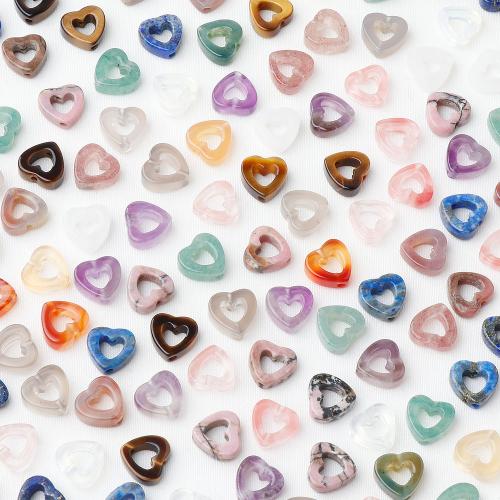 Gemstone smykker perler, Natursten, Heart, du kan DIY & forskellige materialer til valg, flere farver til valg, 10x10mm, Solgt af PC